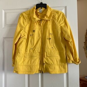 Yellow Chicos wind breakers. Size 3. Some small spots (shown)